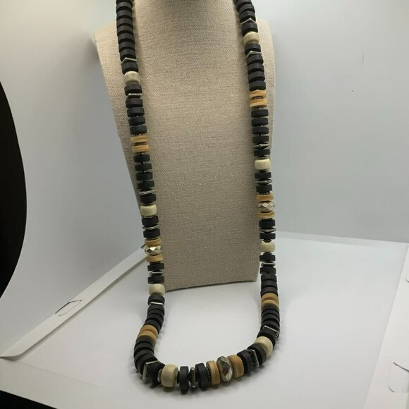 Chico's Wooden Beaded Boho Necklace - Picture 4 of 4